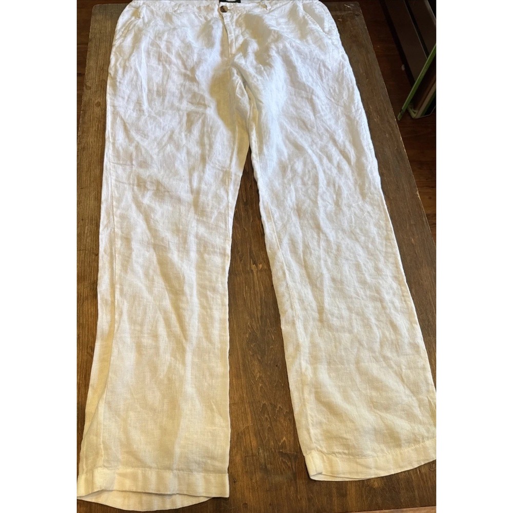 Charter Club Pants 32 x 32 Mens 100 Linen White Resort Beach Luxury Preppy